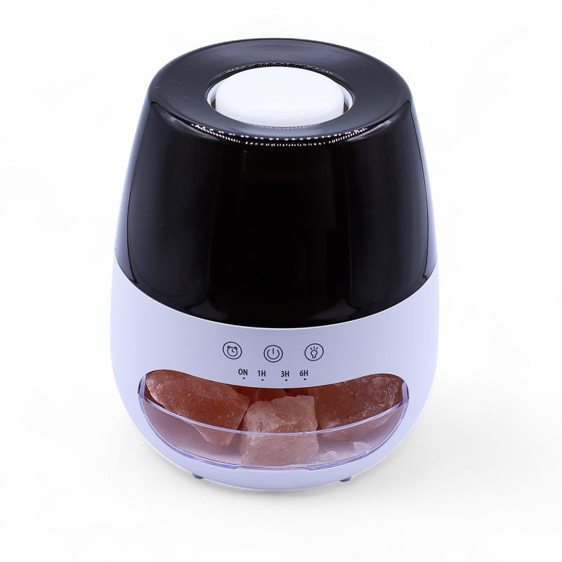 Aroma Difuzér s Himalájskou Soľou a Efektom Plameňa – Biely USB – Meniace Farby a Časovač