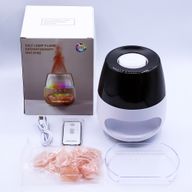 Aroma Difuzér s Himalájskou Soľou a Efektom Plameňa – Biely USB – Meniace Farby a Časovač