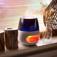 Aroma Difuzér s Himalájskou Soľou a Efektom Plameňa – Biely USB – Meniace Farby a Časovač