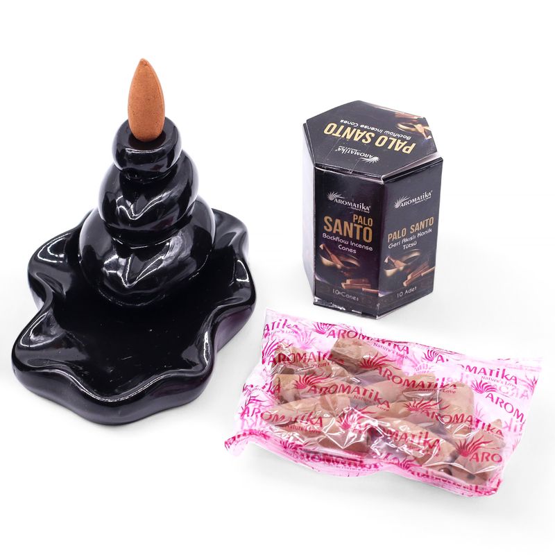 Balenie 10 kusov Masala Vonných Kužeľov Tečúci Dym - Palo Santo