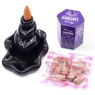 Balenie 10 kusov Masala Vonných Kužeľov Tečúci Dym - Levanduľa