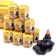 Balenie 10 kusov  Masala Vonných Kužeľov Tečúci Dym - Kokos & Mango