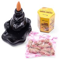 Balenie 10 kusov  Masala Vonných Kužeľov Tečúci Dym - Kokos & Mango