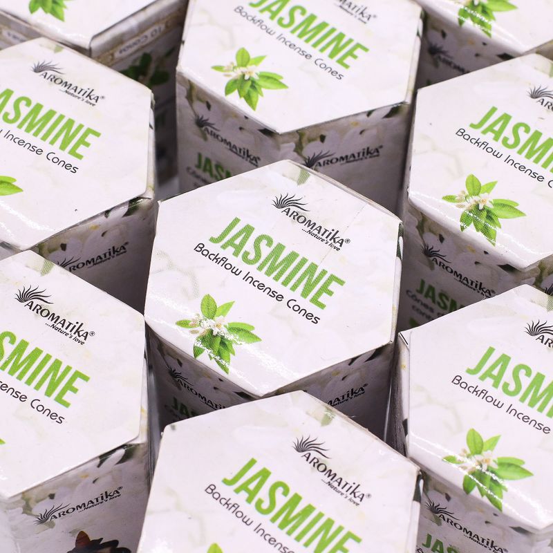 Balenie 10 kusov  Masala Vonných Kužeľov Tečúci Dym - Jazmín