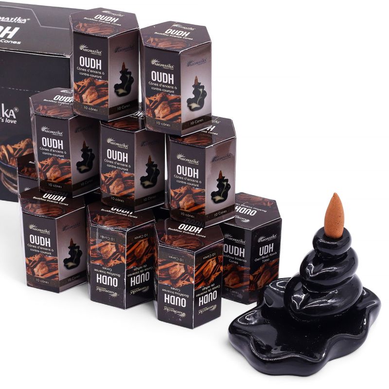 Balenie 10 kusov  Masala Vonných Kužeľov Tečúci Dym - Oud