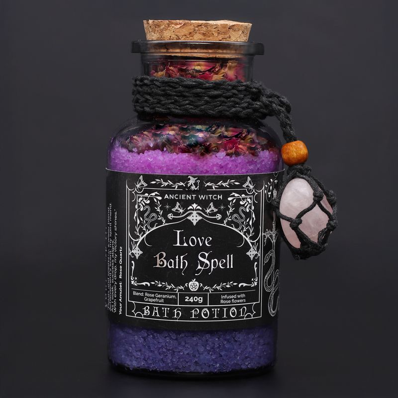 Starodávny Čarodejnícky Kúpeľný Elixír a Amulet z Ruženínu – Láska