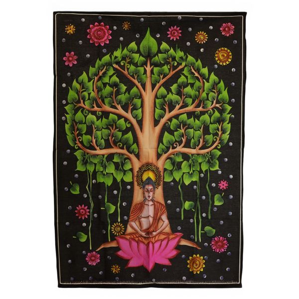 Bavlnené Nástenné Závesy (70x110cm) - Strom Budhu Bodhi