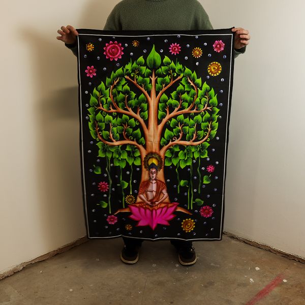 Bavlnené Nástenné Závesy (70x110cm) - Strom Budhu Bodhi