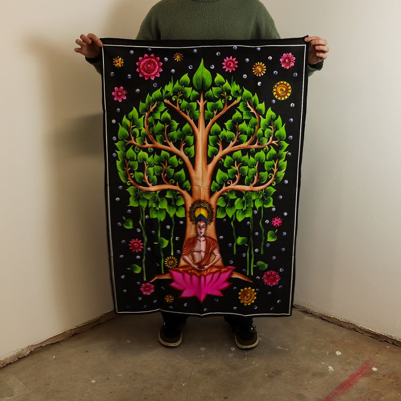 Bavlnené Nástenné Závesy (70x110cm) - Strom Budhu Bodhi