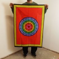 Bavlnené Nástenné Závesy (70x110cm) - Dúhový Kvet Života