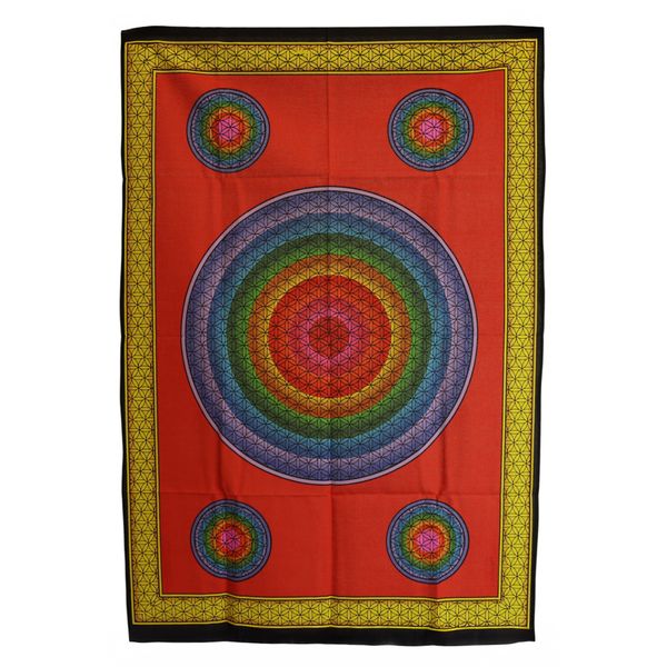 Bavlnené Nástenné Závesy (70x110cm) - Päť Kvetov Života