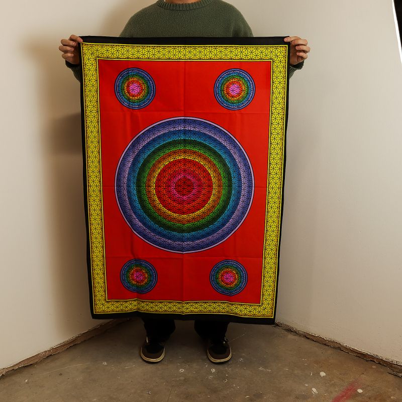 Bavlnené Nástenné Závesy (70x110cm) - Päť Kvetov Života