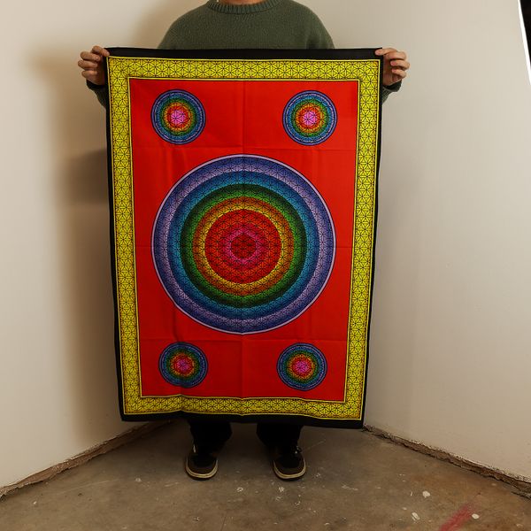 Bavlnené Nástenné Závesy (70x110cm) - Päť Kvetov Života