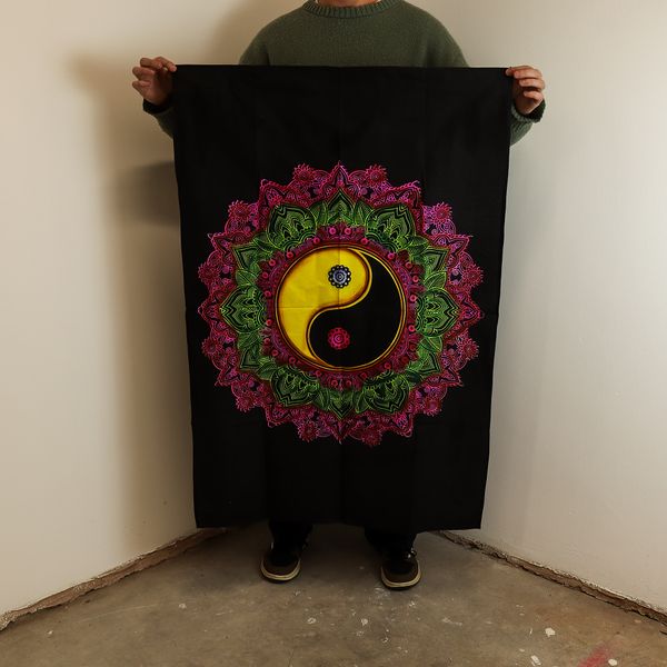 Bavlnené Nástenné Závesy (70x110cm) - Ying a Yang Mandala