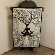 Bavlnené Nástenné Závesy (70x110cm) - Spojenie Čakier so Zemou