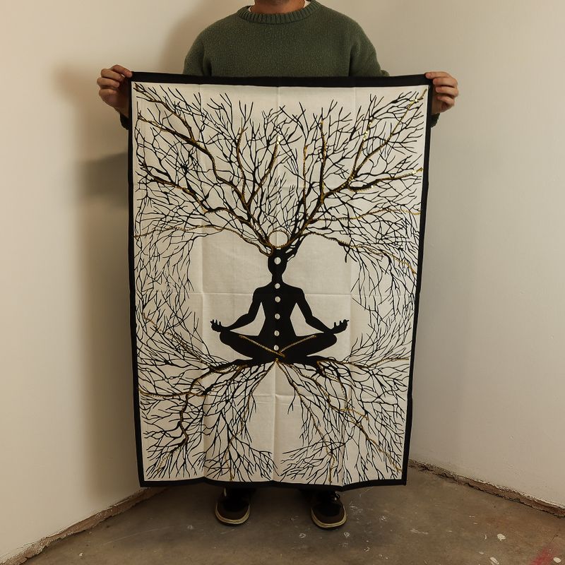 Bavlnené Nástenné Závesy (70x110cm) - Spojenie Čakier so Zemou