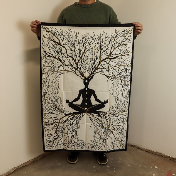 Bavlnené Nástenné Závesy (70x110cm) - Spojenie Čakier so Zemou