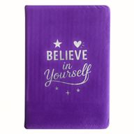 Zamatový Zápisník - 80 strán - Believe in Yourself - Levanduľový