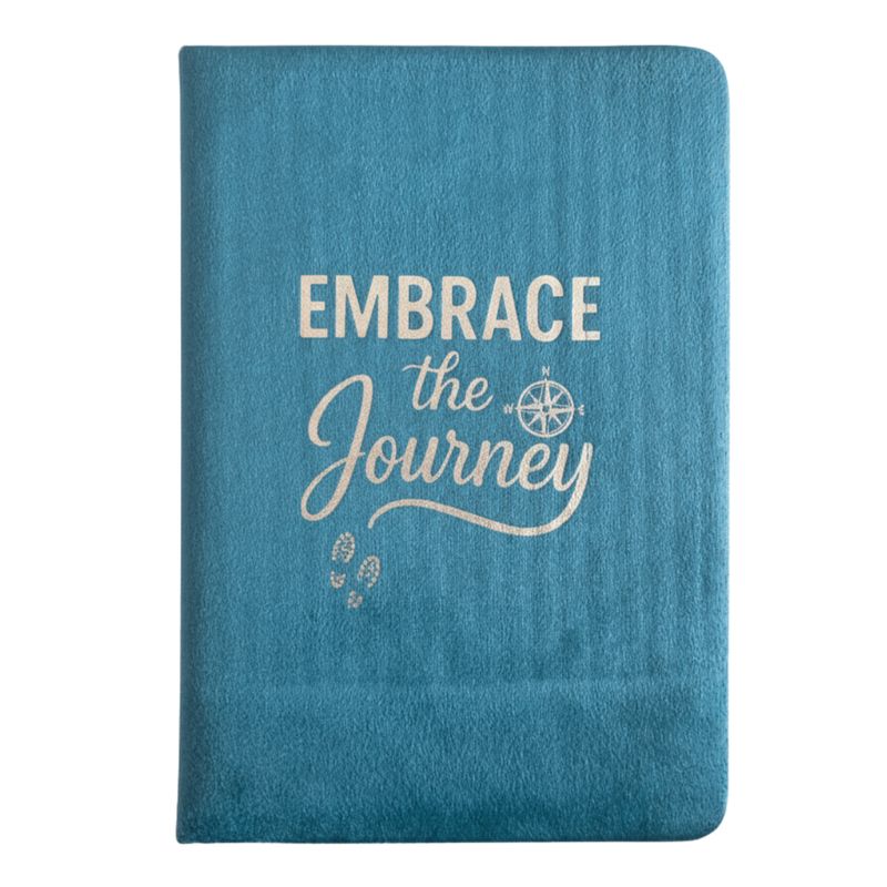 Zamatový Zápisník - 80 strán - Embrace the Journey - Svetlomodrý