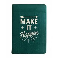 Zamatový Zápisník - 80 strán - Make it Happen - Tmavozelený