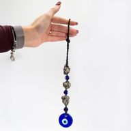 Závesný Kamenný Prívesok – Pyrity a Korálky – Uhrančivé Oko