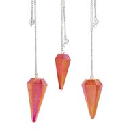 Šesťhranné Kyvadlo – Aurora Kryštál Broskyňový – 4 cm
