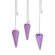 Šesťhranné Kyvadlo – Aurora Kryštál Fialový - 4cm