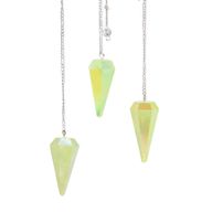Šesťhranné Kyvadlo – Aurora Kryštál Svetlozelený - 4cm