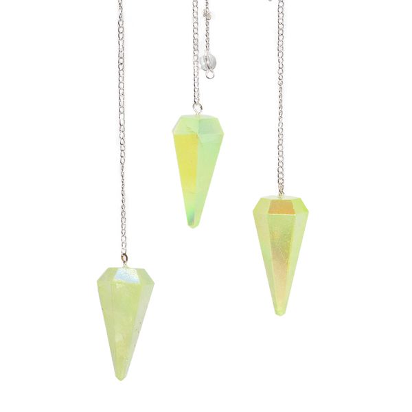 Šesťhranné Kyvadlo – Aurora Kryštál Svetlozelený - 4cm