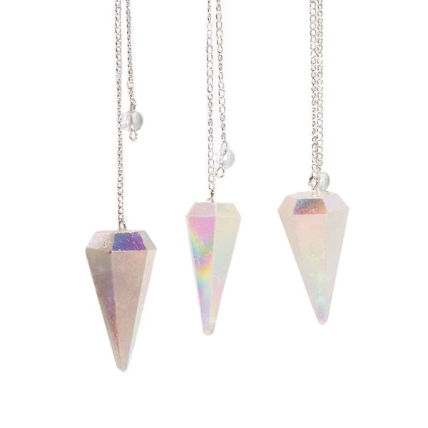 Šesťhranné Kyvadlo – Aurora Kryštál Anjelsky Biely - 4cm