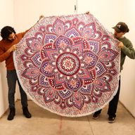 Veľká Okrúhla Mandala (180 cm) - Ružová a Fialová