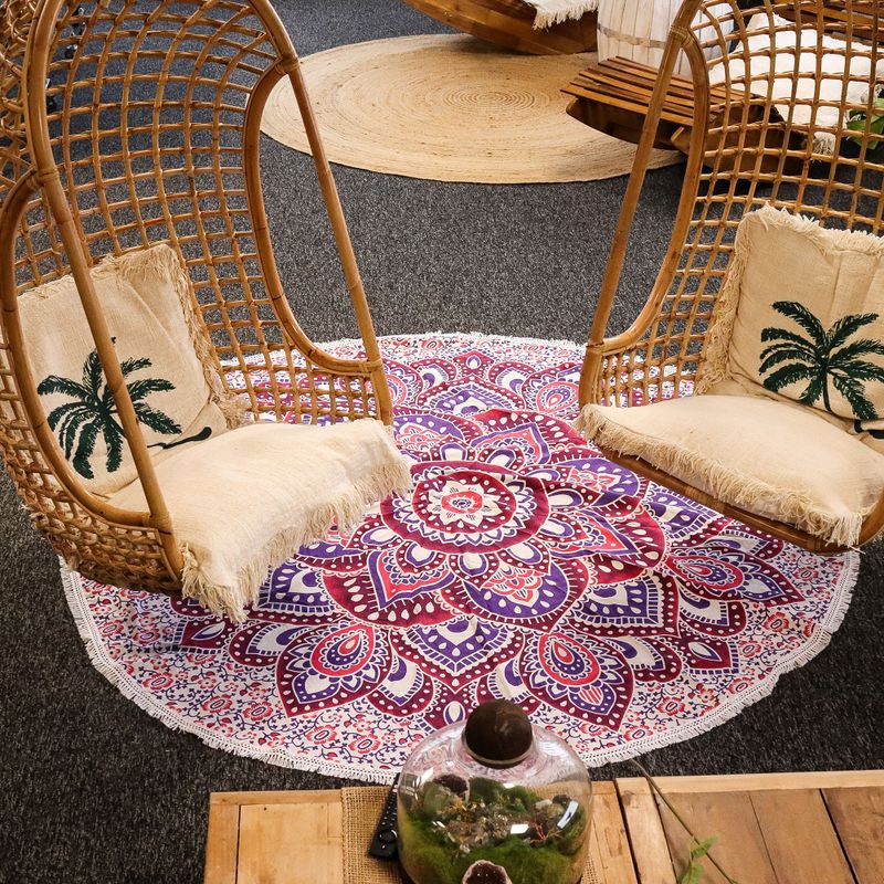 Veľká Okrúhla Mandala (180 cm) - Ružová a Fialová