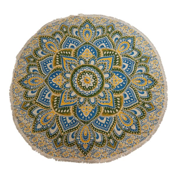Veľká Okrúhla Mandala (180 cm) - Žltá a Modrá