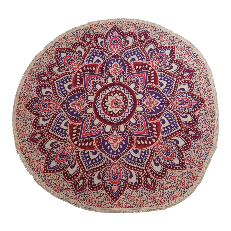 Veľká Okrúhla Mandala (180 cm) - Ružová a Fialová