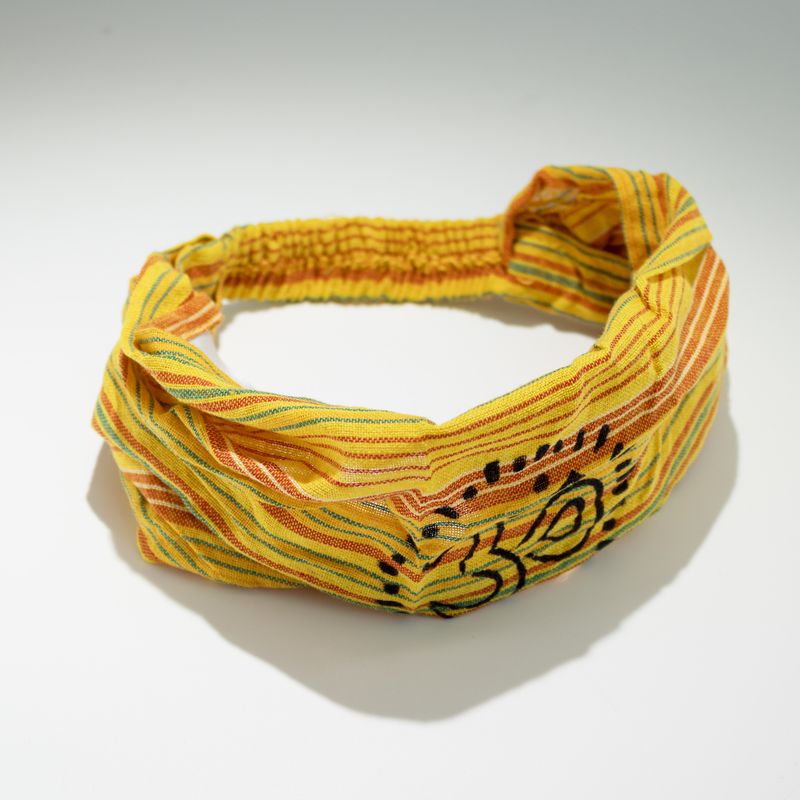 Nomad Sari – Hippie Čelenka s Blokovou Potlačou, Rôzne Dizajny (56 × 25 cm), Univerzálna Veľkosť