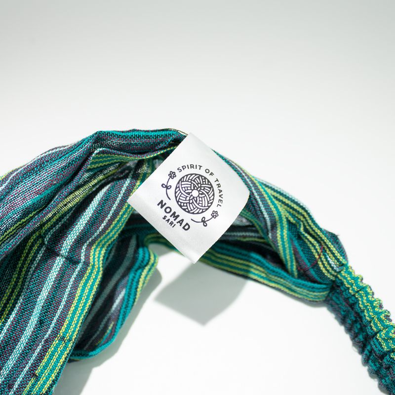 Nomad Sari – Hippie Čelenka s Blokovou Potlačou, Rôzne Dizajny (56 × 25 cm), Univerzálna Veľkosť