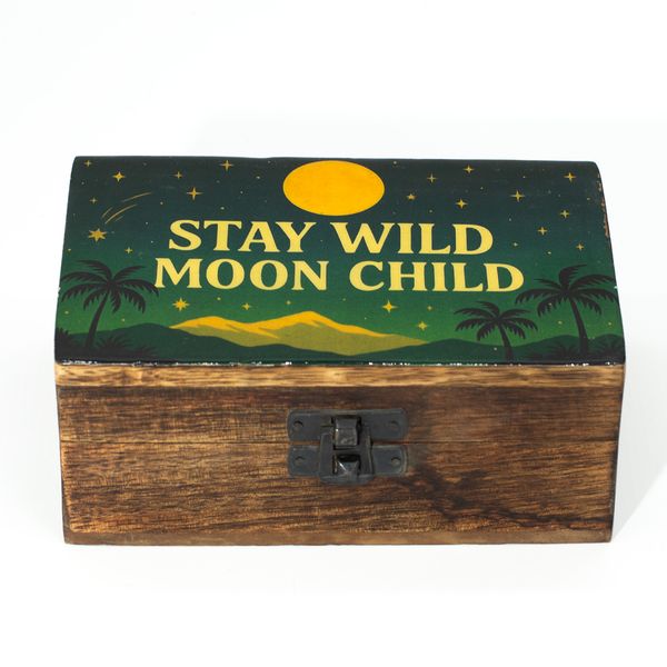 Stredná Smaltovaná Krabička - Stay Wild Moon Child