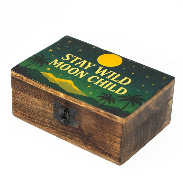 Stredná Smaltovaná Krabička - Stay Wild Moon Child