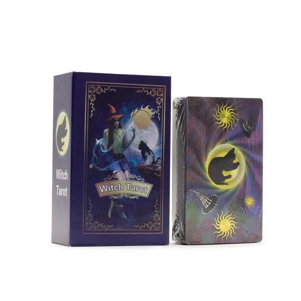 Sada Fialových Fóliových Tarotových Kariet - Čarodejnícky Tarot - S brožúrkou