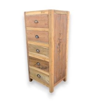 Stolík s 5 zásuvkami - Recyklované Drevo