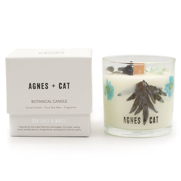 Agnes & Cat Botanická Sójová Sviečka - Morská soľ a Mach