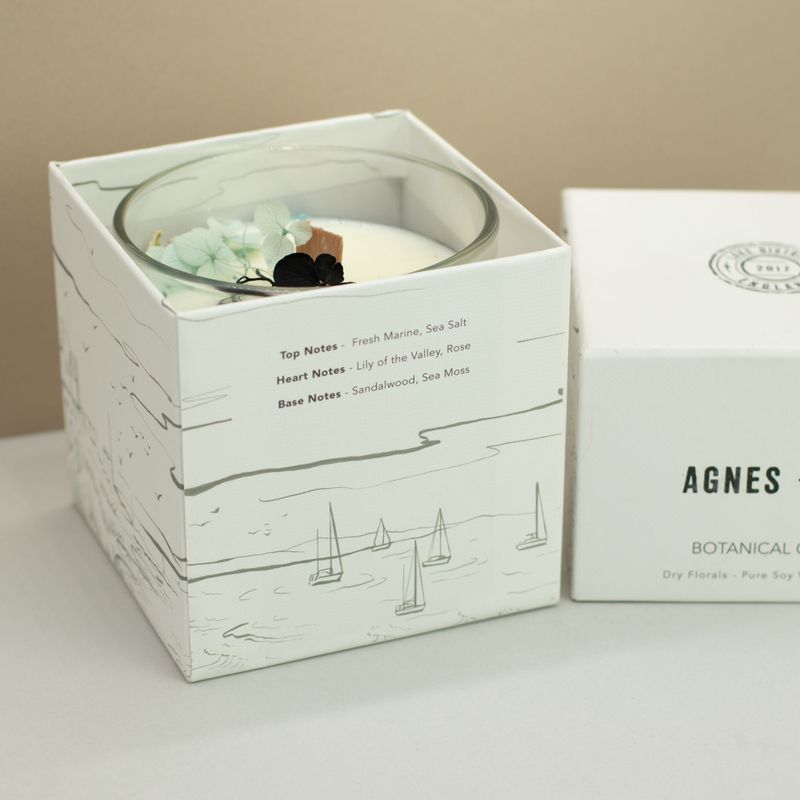 Agnes & Cat Botanická Sójová Sviečka - Morská soľ a Mach