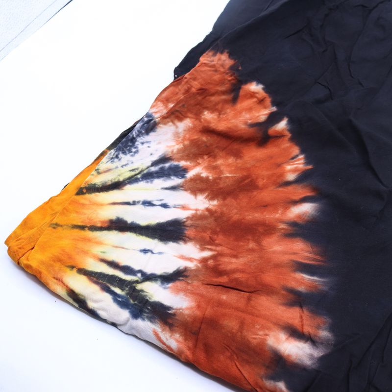 Nohavice v Japonskom Štýle - Čierna Čokoláda / Oranžová - M