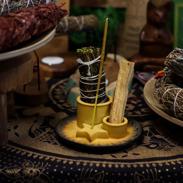 Stojan na Palo Santo a Vydymovadlá - Mandala - Piesková a Sivá