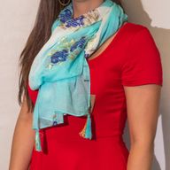 Nomad Sari - Letná Šatka -  180x50cm - Ryba - Tyrkysová