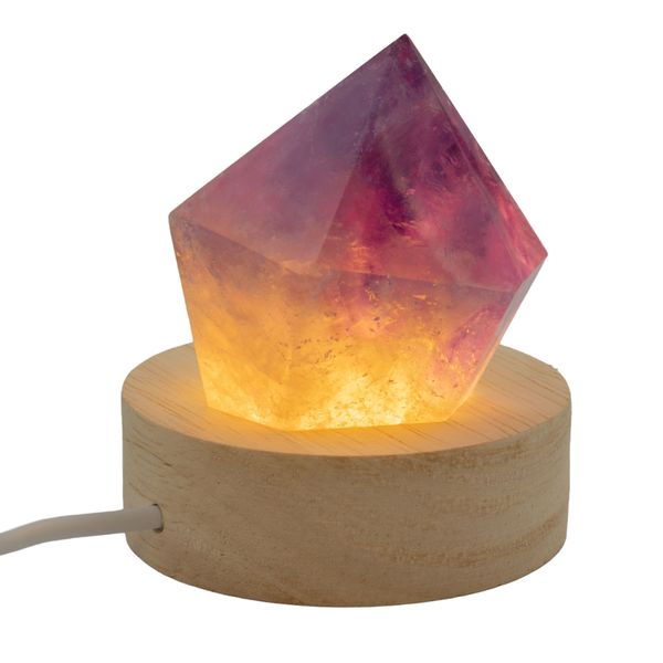 6cm Okrúhly Drevený USB LED Stojan - Studené/Teplé/Denné Svetlo