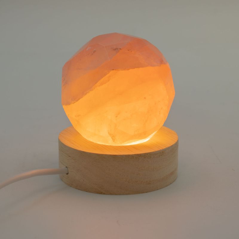 6cm Okrúhly Drevený USB LED Stojan - Studené/Teplé/Denné Svetlo