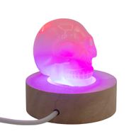 6cm Okrúhly Drevený USB LED Stojan - Viacfarebný