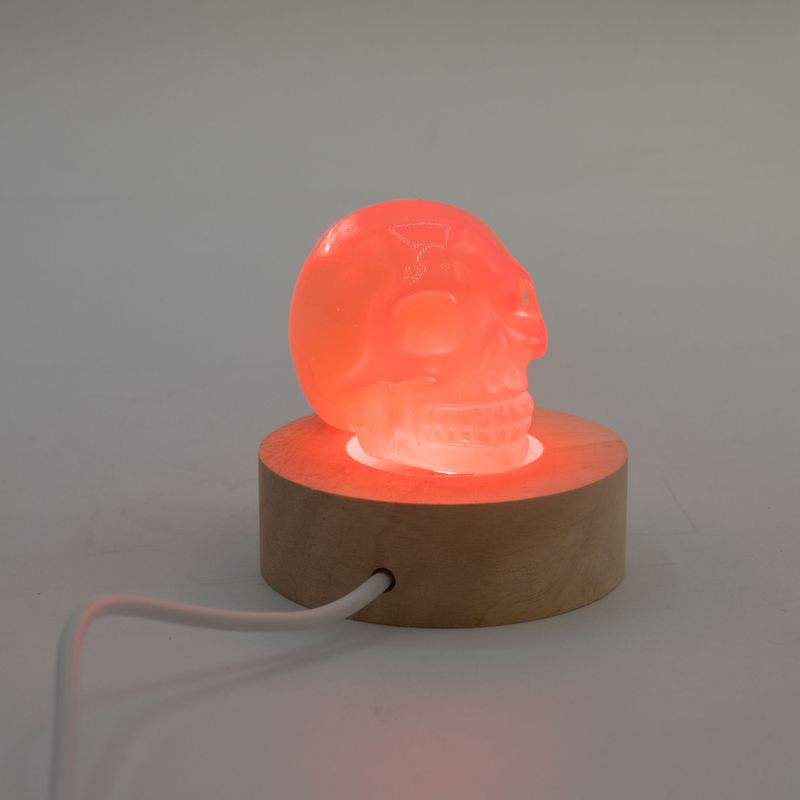 6cm Okrúhly Drevený USB LED Stojan - Viacfarebný