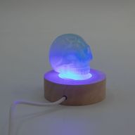 6cm Okrúhly Drevený USB LED Stojan - Viacfarebný